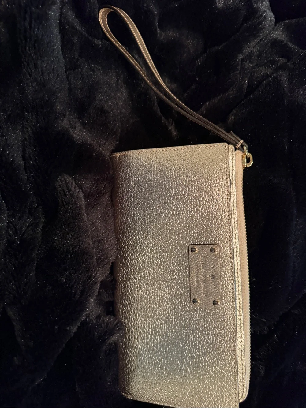 Kate Spade Metallic Rose Gold Wristlet Wallet